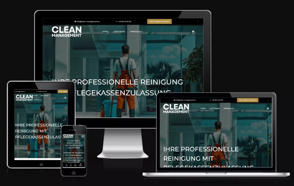 Bild zeigt die Website von Bernd Bürkle, Clean management in Troisdorf bei Bonn Köln Rhein-Sieg-Kreis